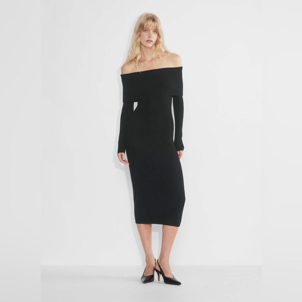 Wilfred Black Off-Shoulder Dress